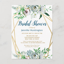 Convite de Churrasco de Noiva Floral Boho em Aquar