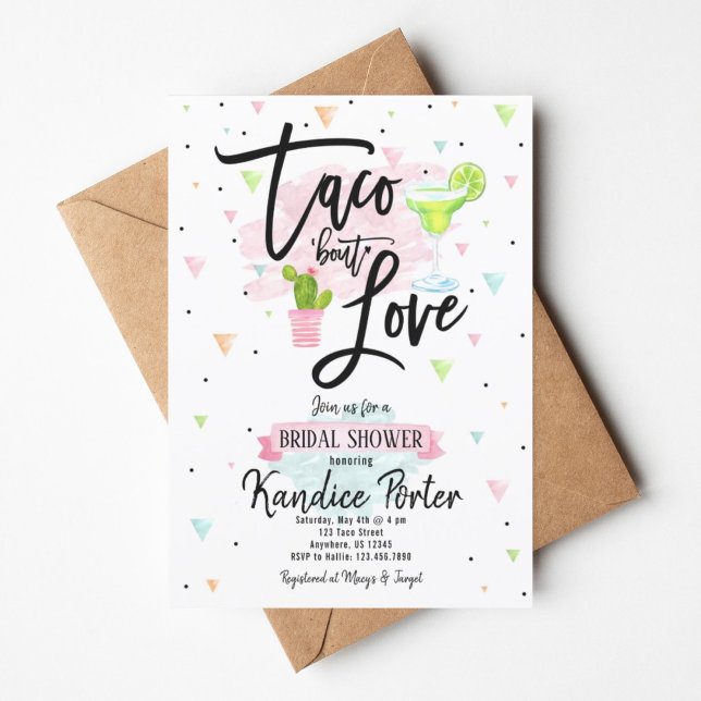 Convite de Churrasco de Noivado Taco Bout Love (Criador carregado)