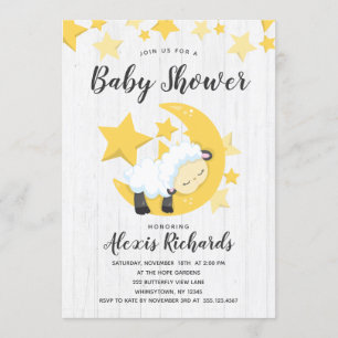 Convite de Churrasco do Bebê Lua Estrelas Celestia