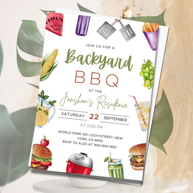 Convite de Churrasco Editável, Convite para Festa  (Criador carregado)