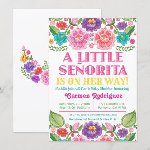 Convite de Churrasco Floral para Baby Shower