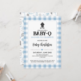 Convite de Churrasco para Baby Shower do Bebê Azul