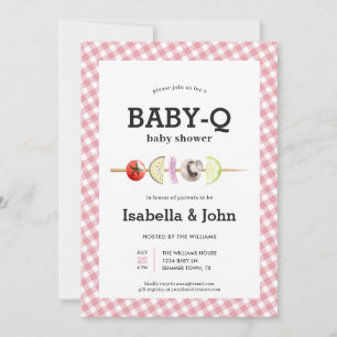 Convite de Churrasco para Bebê Casal BabyQ Chá de