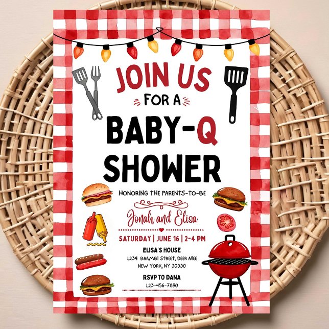 Convite de Churrasco para Chá de Bebê | Tema Grill (Criador carregado)