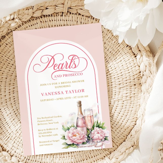 Convite de Chuva de Bênçãos Clássico Aquarela Bege (Classic Watercolor Blush and Gold Shower Invite)