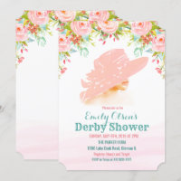 Convite de Chuva de Derby Floral de Chapéu de Aqua