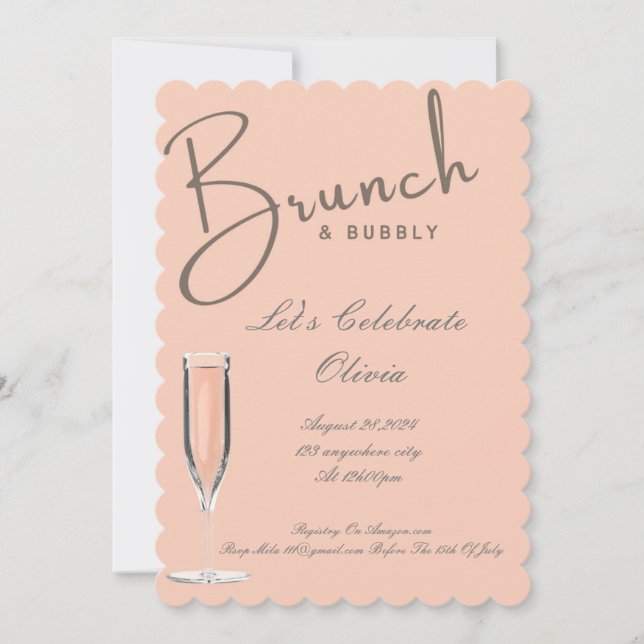 CONVITE DE CHUVA DE PRESENTES DE NOIVA COM BRUNCH  (Frente)