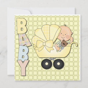 Convite de Chuvada de Bebê Amarelo Anúncio