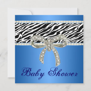 Convite de Chuvada de Bebê Arco de Diamante Zebra 