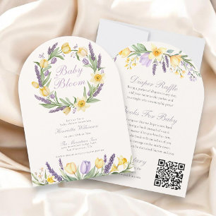 Convite de Chuvada de Bebê Arco Floral Baby in Blo