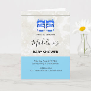 Convite de Chuvada de Bebê Azul Fofo – Personalizá