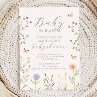 Convite de Chuvada de Bebê Baby Flor Silvestre em 