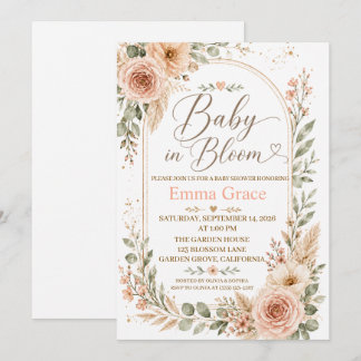 Convite de Chuvada de Bebê Baby in Bloom