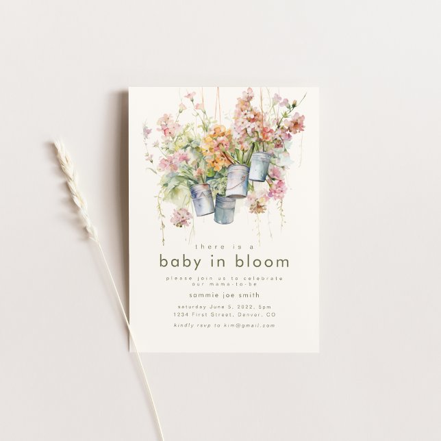 Convite de Chuvada de Bebê Baby in Bloom (Criador carregado)