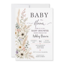 Convite de Chuvada de Bebê Baby in Bloom Flor Silv