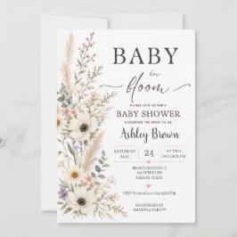Convite de Chuvada de Bebê Baby in Bloom Flor Silv