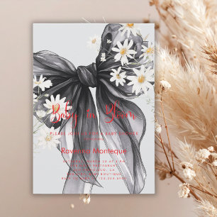 Convite de Chuvada de Bebê Baby in Bloom Preto Chi