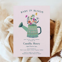 Convite de Chuvada de Bebê Bebê em Flor