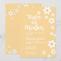 Convite de Chuvada de Bebê Bebê em Flor amarela Da
