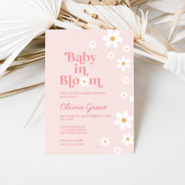 Convite de Chuvada de Bebê Bebê em Flor Rosa Daisy