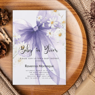Convite de Chuvada de Bebê Bebê em Flor Soft Lilac