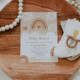 Convite de Chuvada de Bebê Boho Arco-Íris