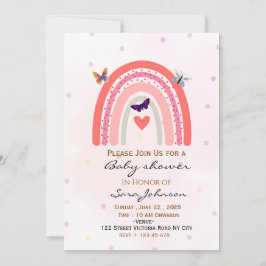 Convite de Chuvada de Bebê Boho Arco-Íris