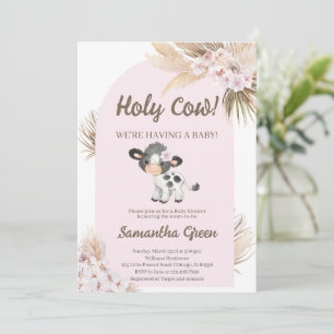 Convite de Chuvada de Bebê Boho Cow