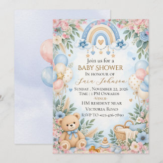 Convite de Chuvada de Bebê Boho Editável