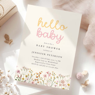 Convite de Chuvada de Bebê Boho Flor Silvestre