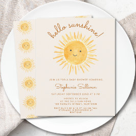 Convite de Chuvada de Bebê Boho Hello Sunshine com