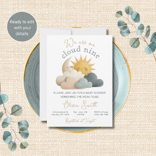 Convite de Chuvada de Bebê Celestial Cloud Nine