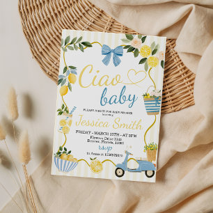 Convite de Chuvada de Bebê Ciao Baby Lemon Italian