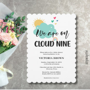Convite de Chuvada de Bebê Cloud NIne
