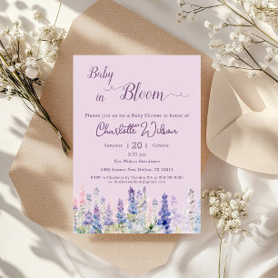 Convite de Chuvada de Bebê Colorido Flores de Lupi