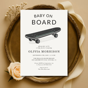 Convite de Chuvada de Bebê com Skateboard Baby on