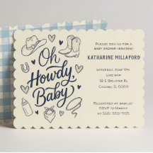 Convite de Chuvada de Bebê Cowboy 'Oh Howdy' Ocide