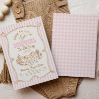Convite de Chuvada de Bebê Cowgirl com Faixa Rosa