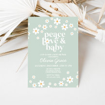 Convite de Chuvada de Bebê Daisy Paz Amor Bebê