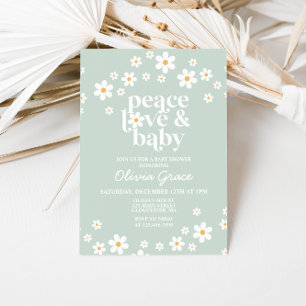 Convite de Chuvada de Bebê Daisy Paz Amor Bebê
