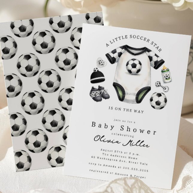 Convite de Chuvada de Bebê de Futebol (Criador carregado)