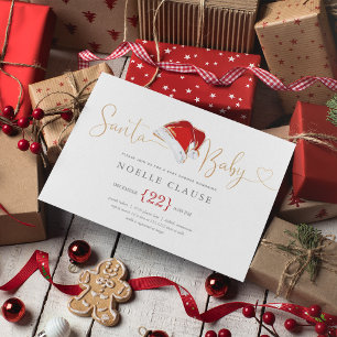 Convite de Chuvada de Bebê do Papai Noel de Natal