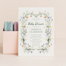Convite de Chuvada de Bebê Flor de Bebê em Flor