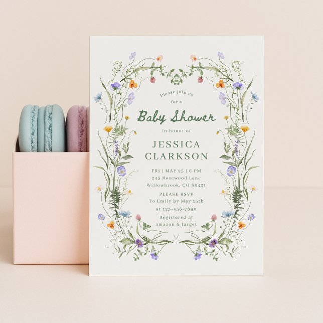 Convite de Chuvada de Bebê Flor de Bebê em Flor (Criador carregado)