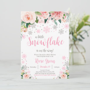 Convite de Chuvada de Bebê Flor de Neve