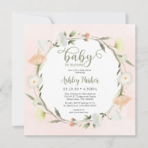 Convite de Chuvada de Bebê Flor Silvestre Baby In 