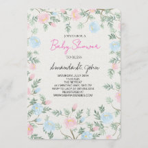 Convite de Chuvada de Bebê Floral Aquarela