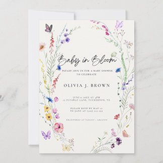 Convite de Chuvada de Bebê Floral Baby in Bloom