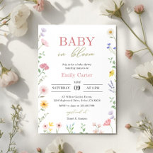 Convite de Chuvada de Bebê Floral Baby in Bloom