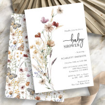 Convite de Chuvada de Bebê Floral Branco